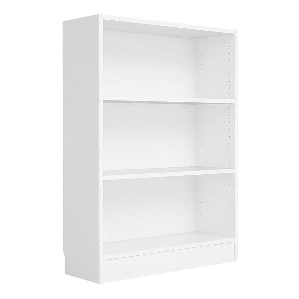 Essentials Low Wide Bookcase (2 Shelves) in White